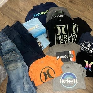 Boys Hurley lot plus 5 pairs cat and Jack jeans